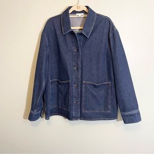 COS Button Down Dark Blue Denim Jacket Size 14
